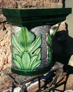 Carved Leaf Corbel Painted