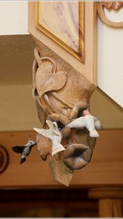 Carved Humingbird Newel Post End 