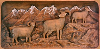Rocky Mountain Sheep and Mountains
