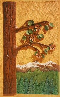 Carved Flowering Tree Panel