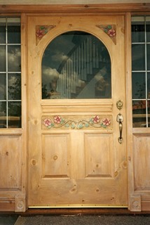 Carved door with Wild Roses