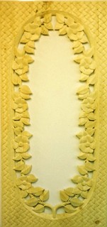 Carved Oval Panel with Wild Roses