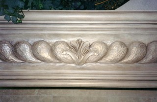 Carved mantle detail
