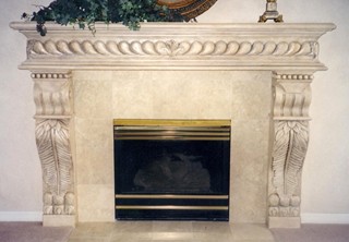 Carved mantle marbelized