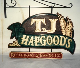 TJ Hapgoods Hanging Sign